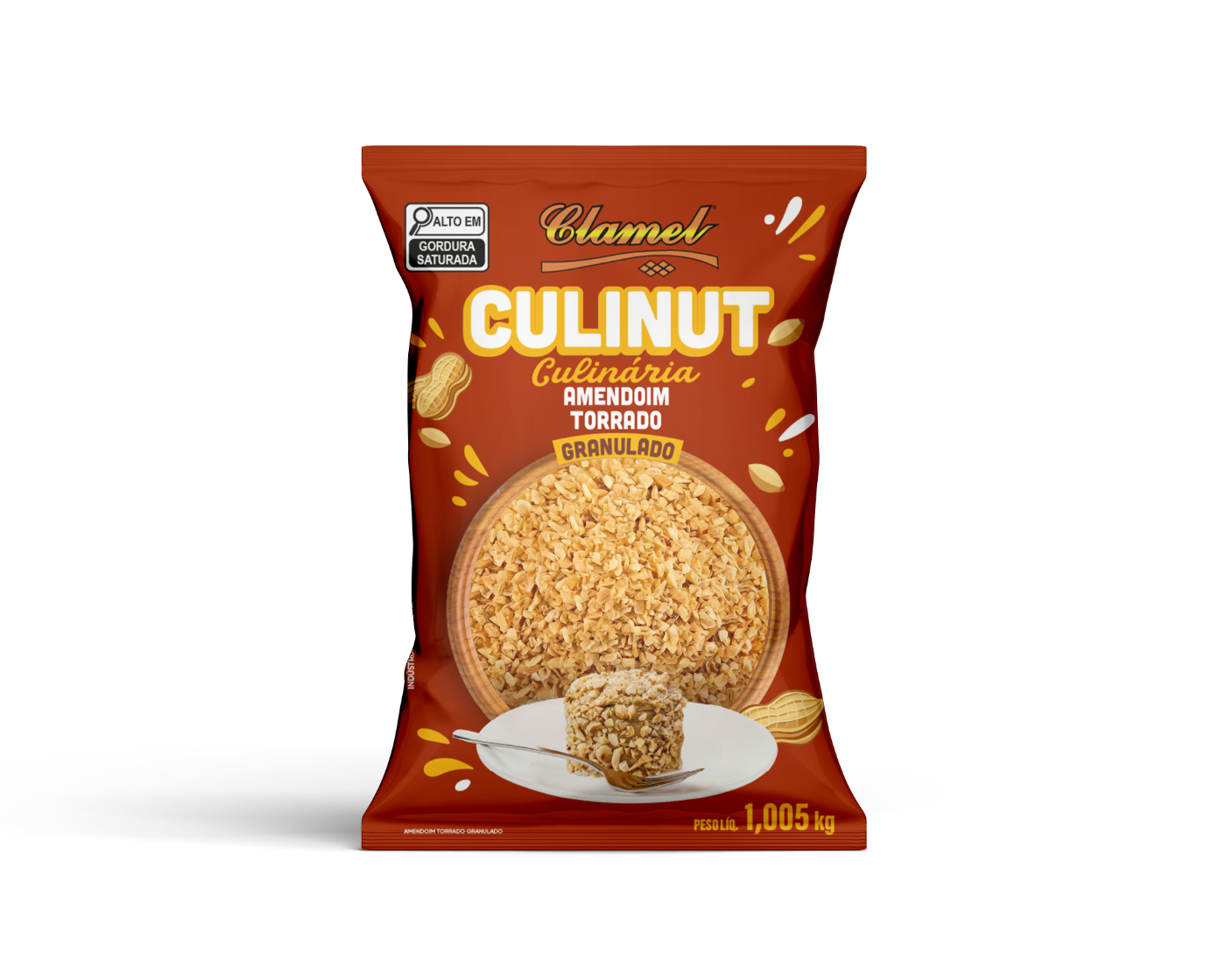 Embalagem Culinut Granulado, amendoim torrado para culinária da Clamel