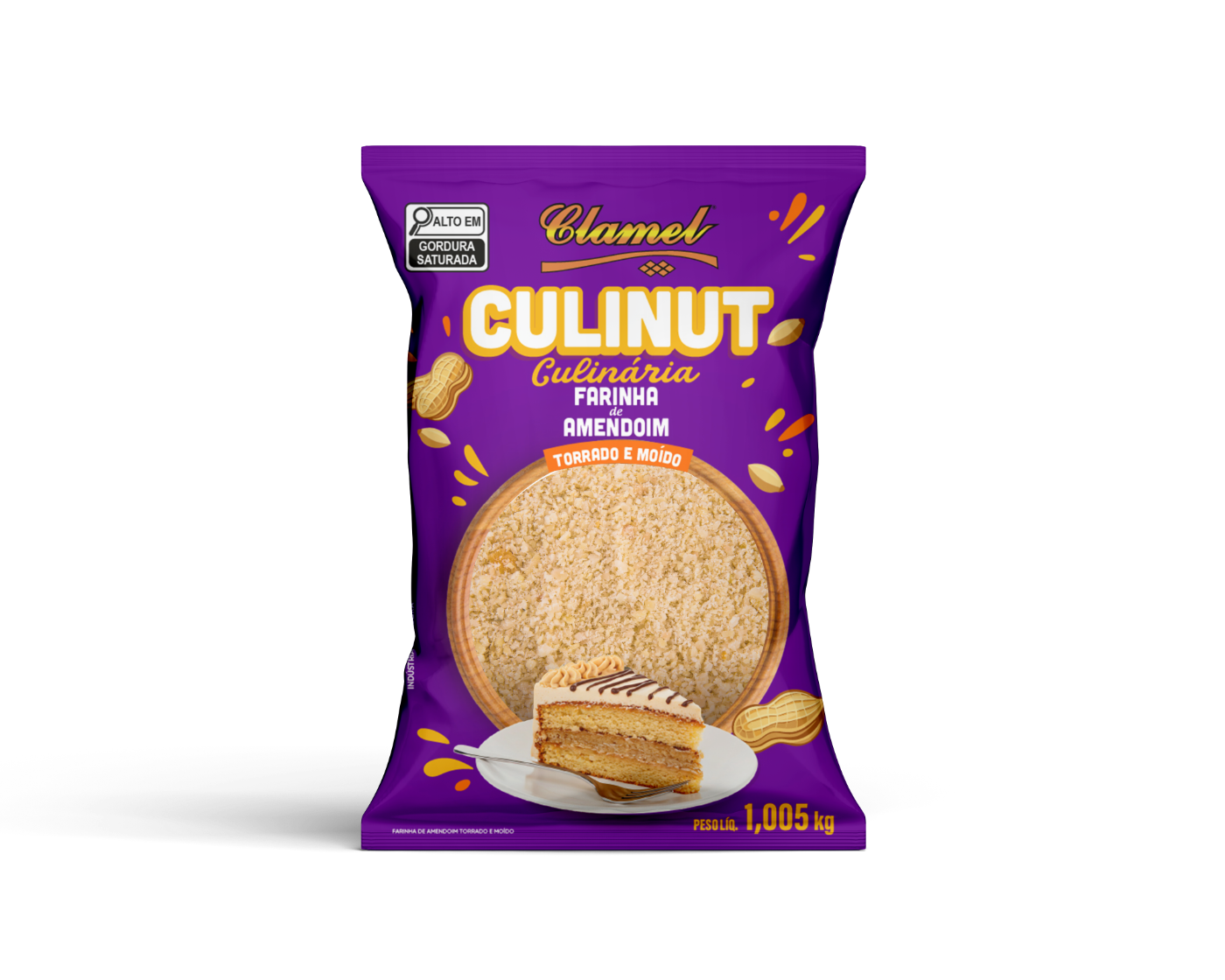 Embalagem Culinut Farinha de amendoim torrado e moído da Clamel